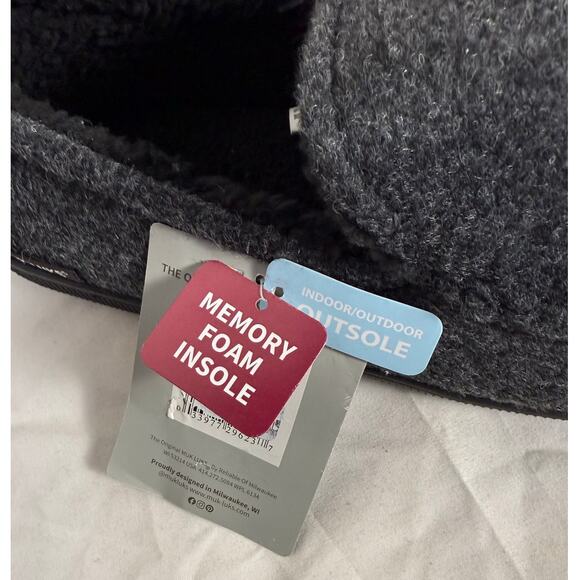 NWT Muk Luks Moccasin Women's Gray Slippers Size Large Fur Lined Memory Foam - Picture 5 of 5